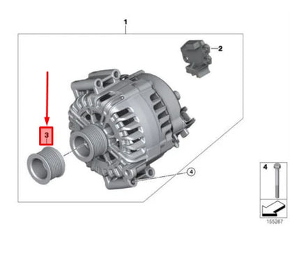 NEW BMW X5 E70 ALTERNATOR PULLEY 12317560678 7560678 ORIGINAL