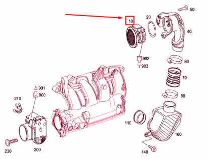 NEW MERCEDES-BENZ C W203 MASS AIR FLOW SENSOR A2710940248 ORIGINAL