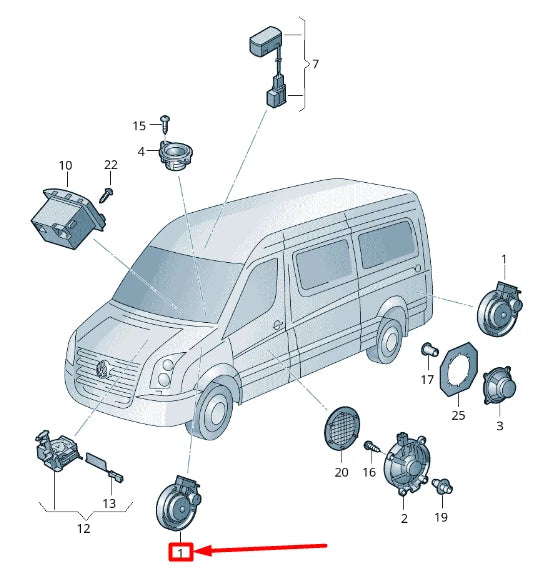 NEW VOLKSWAGEN CRAFTER 2F MK1 FRONT DOOR TREBLE LOUDSPEAKER 2E0035361
