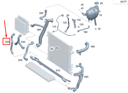 new mercedes-benz gls x167 engine coolant hose a1675017500 original