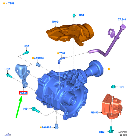 new ford kuga mk2 transfer drive case bracket 5161437 cv61-7b664-aa original
