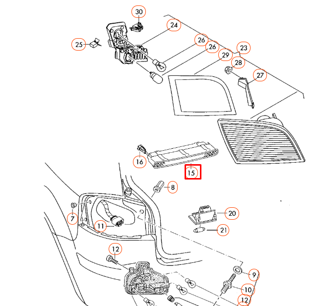 new audi a3 8p additional brake light 3rd brake light 8p3945097 original