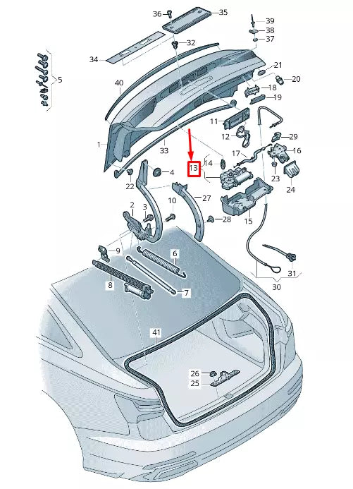 NEW AUDI A6 4A C8 TAILGATE WITH CLOSING AID ACTUATOR 4N0827887