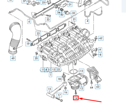 new audi a6 c8 throttle valve adapter hex socket head bolt n10626101 original