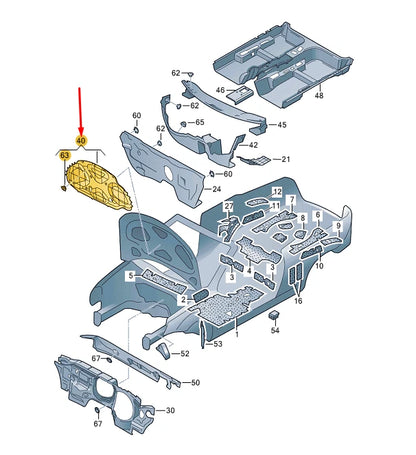 NEW VOLKSWAGEN EOS ENGINE LID SOUND ABSORBER 1Q0863831E ORIGINAL