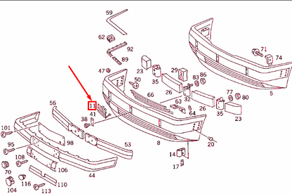 NEW MERCEDES-BENZ E W124 FRONT BUMPER TOW HOOK FLAP A1248800105 ORIGINAL