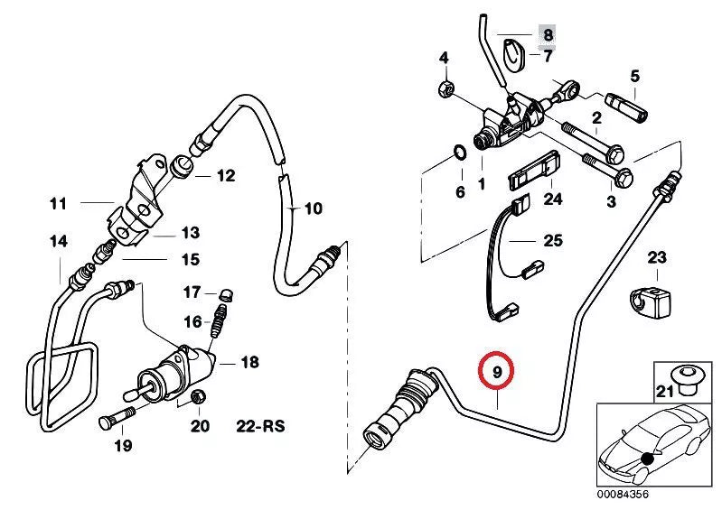 NEW BMW E46 E83 E83N CABRIO COMPACT CLUTCH CONTROL PIPE 6774275 21526774275