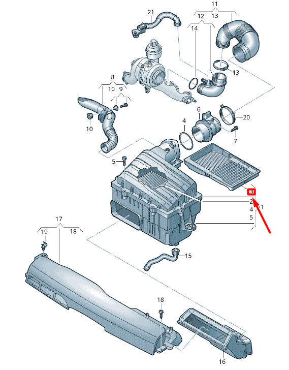 NEW VOLKSWAGEN ARTEON 3H7 AIR FILTER INSERT 2Q0129668 ORIGINAL