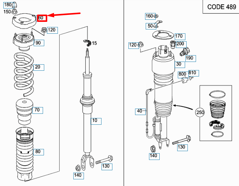 NEW MERCEDES-BENZ E W211 LEFT FRONT SPRING SHIM A2113210184 ORIGINAL