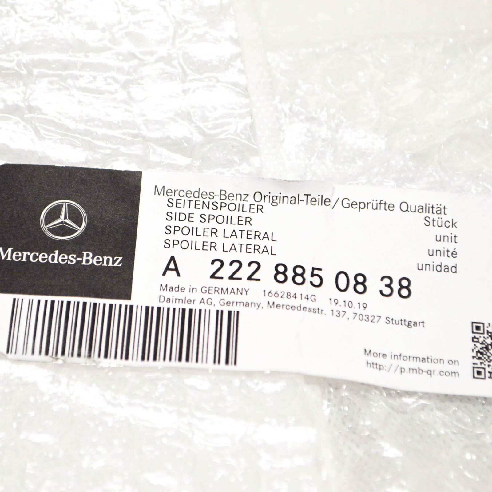 NEW MB S W222 AMG FRONT BUMPER LEFT CHROME SPOILER A2228850838 ORIGINAL