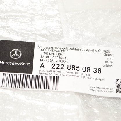 NEW MB S W222 AMG FRONT BUMPER LEFT CHROME SPOILER A2228850838 ORIGINAL