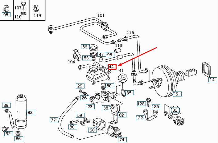 NEW MERCEDES-BENZ S W140 BRAKE MASTER CYLINDER RESERVOIR A0004301102 ORIGINAL