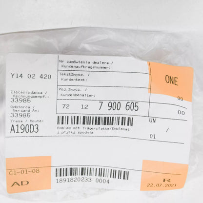 NEW BMW 3 E46 M3 WING FENDER EMBLEM BADGE 72127900605 ORIGINAL