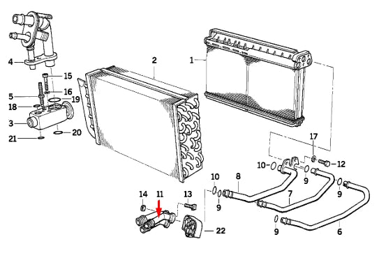 NEW BMW 3 E36 HEATER CORE CONNECTION FLANGE 64118390697 ORIGINAL