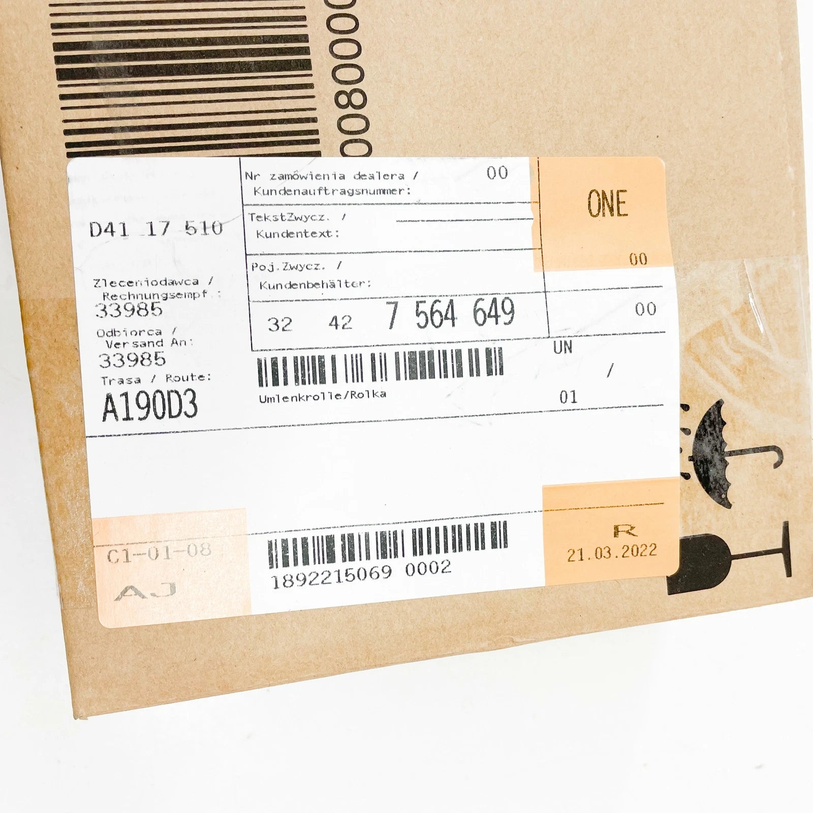 NEW BMW 6 CABRIO F12 DEFLECTION PULLEY 7564649 32427564649 ORIGINAL