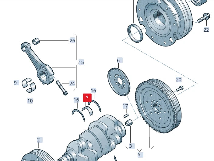 NEW AUDI A8 4H CRANKSHAFT MAIN BEARING 079105561BEROT ORIGINAL