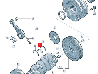 NEW AUDI A8 4H CRANKSHAFT MAIN BEARING 079105561BEROT ORIGINAL