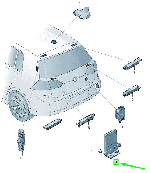 NEW VOLKSWAGEN GOLF 5G MK7 AERIAL MODULE 5GE035534