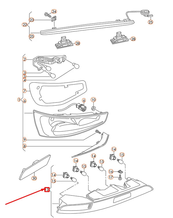 NEW AUDI Q3 8U REAR RIGHT TAIL LIGHT 8U0945096