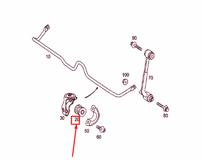 NEW MERCEDES-BENZ C W203 REAR TORSION BAR RUBBER BUSHING A2033260281 ORIGINAL