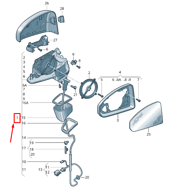 new audi tt fv front left side wing mirror lhd 8s1857409c9b9 original