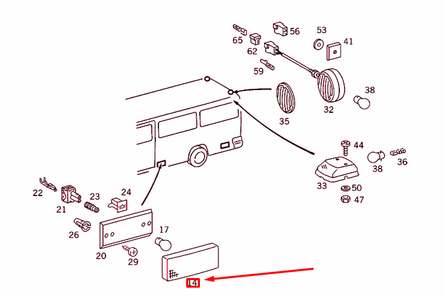 NEW MERCEDES-BENZ SPRINTER 903 SIDE MARKER EXTERIOR LIGHT A0028206456 ORIGINAL