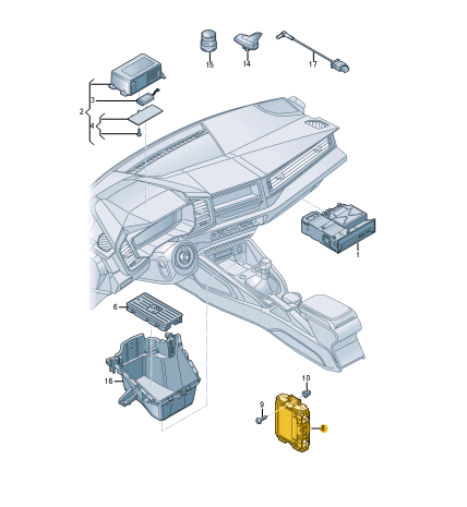 new audi a1 sportback gb 2 way signal amplifier antenna 4n0035456d original