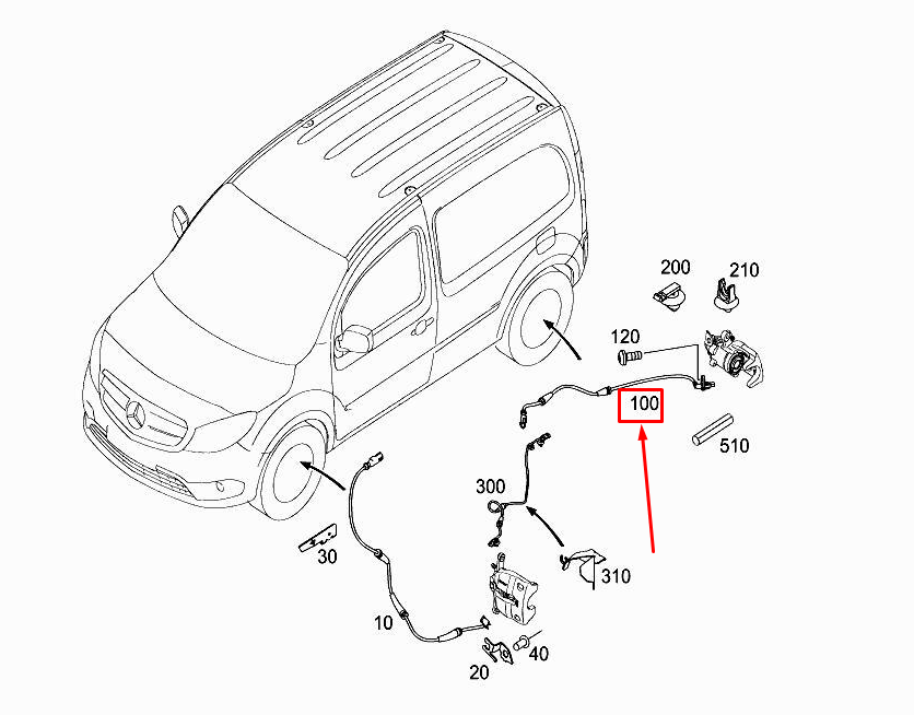 new mercedes-benz citan w415 rear right rpm sensor a4159053200 original