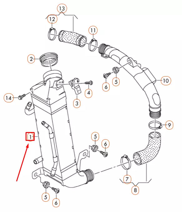 NEW VOLKSWAGEN PASSAT B8 INTERCOOLER 3AA145805B ORIGINAL