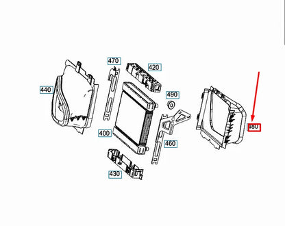 NEW MERCEDES-BENZ S COUPE C217 REAR AIR DUCT A2175050530 ORIGINAL