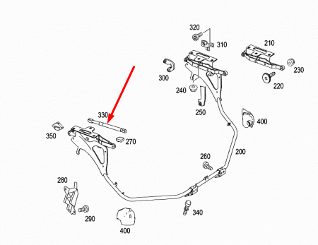 NEW MB SLK R171 REAR TAILGATE BOOT LID RIGHT GAS STRUT A1717500036 ORIGINAL