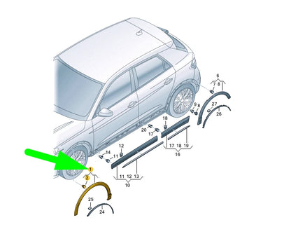 NEW AUDI Q3 F3 FRONT LEFT WHEEL ARCH COVER 83A853717CGRU
