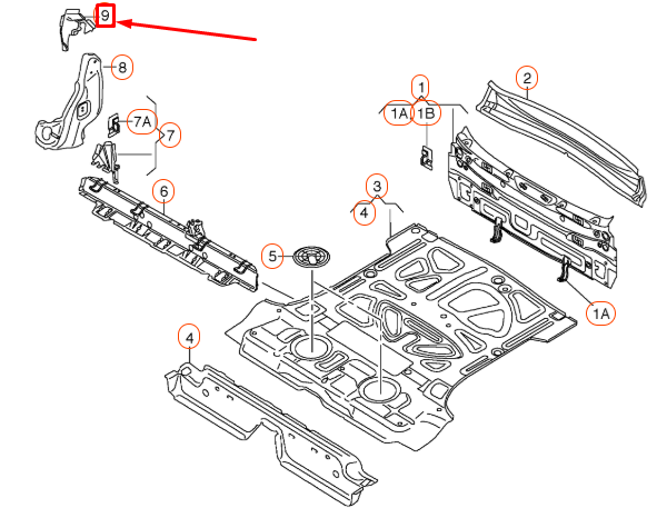 new audi q3 8u rear left wheel housing console 8u0809301b original