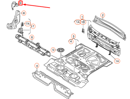 new audi q3 8u rear left wheel housing console 8u0809301b original