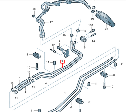 new volkswagen multivan vi sgf sgm sgn coolant hose pipe 7e1819926 original
