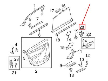 NEW AUDI A4 AVANT B8 REAR LEFT DOOR WINDOW CONTROL SWITCH 8K0962107AV10 ORIGINAL