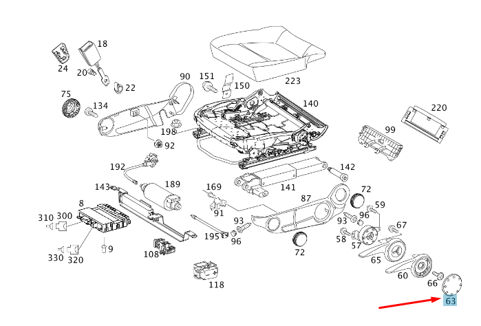 NEW MB VITO W639 FRONT LEFT SEAT HEIGHT ADJ. TRIM LHD A00091217237D66 ORIGINAL