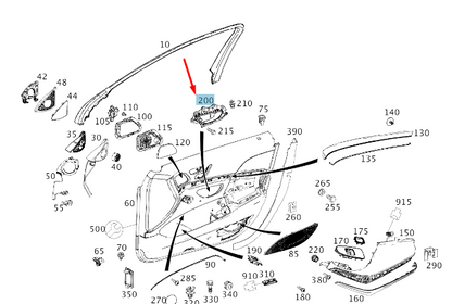new mercedes-benz s w222 front left internal operation a22276001619051 original