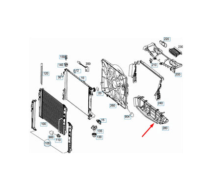 NEW MERCEDES-BENZ GLK-CLASS X204 RADIATOR AIR DUCT A2045052730 ORIGINAL