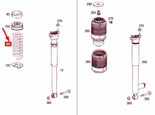NEW MERCEDES-BENZ E W212 REAR COIL SPRING A2123240404 ORIGINAL