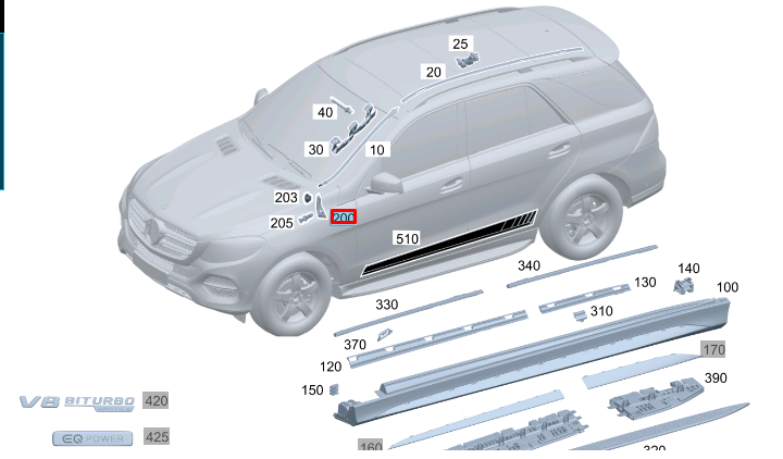 new mercedes-benz gle w167 exterior a-pillar right cover a1676904612 original