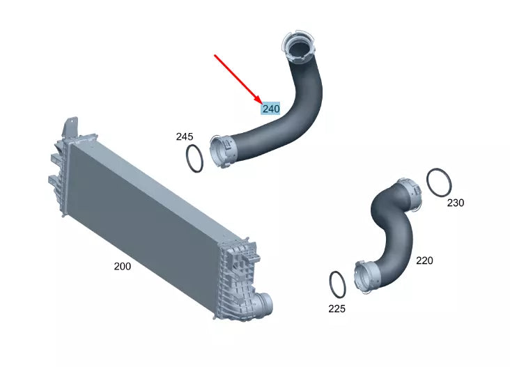NEW MERCEDES-BENZ VITO W447 RIGHT CHARGE AIR COOLER HOSE A4475280382 ORIGINAL
