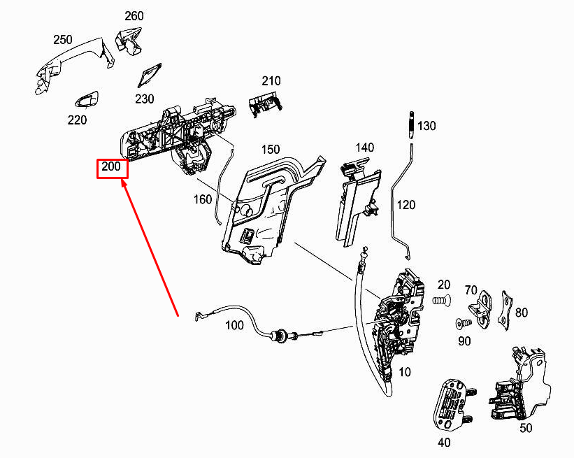 new mercedes-benz a w176 front left door handle base a2047602700 original