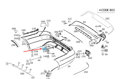 new mercedes-benz e w212 rear left bumper bottom bracket a2128854514 original