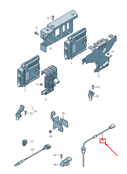 new vw golf vii 5g mk7 exhaust gas temperature sensor 03l906529b original