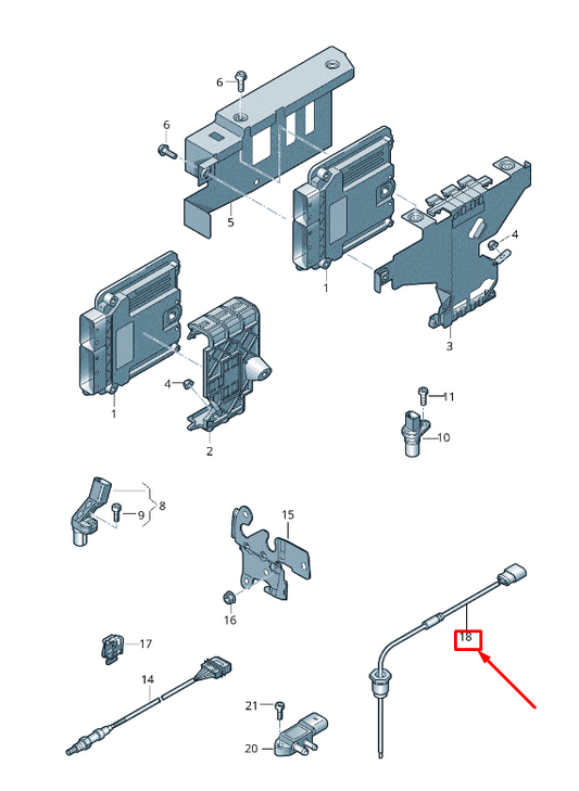 new vw golf vii 5g mk7 exhaust gas temperature sensor 03l906529b original