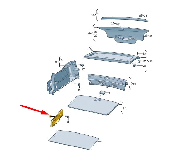 NEW VW ID.3 E11 LUGGAGE COMPARTMENT LEFT MOUNTING BLOCK 10A8588314PK ORIGINAL
