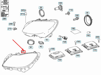 NEW MB CL C216 FRONT RIGHT LIGHTING UNIT SEALING FRAME A2168260358 ORIGINAL