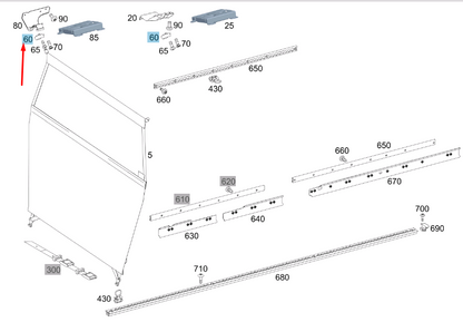 NEW MB VITO W447 RIGHT LOAD PROTECTION NET BRACKET A63986808147H52 ORIGINAL