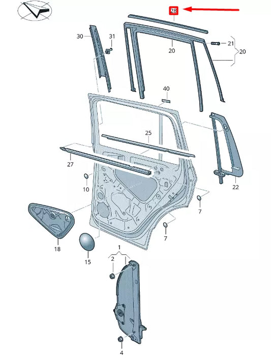 NEW VOLKSWAGEN T-ROC A11 REAR LEFT DOOR COVER TRIM 2GA839643L041